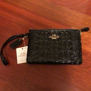 Coach - Black Patent Wristlet
